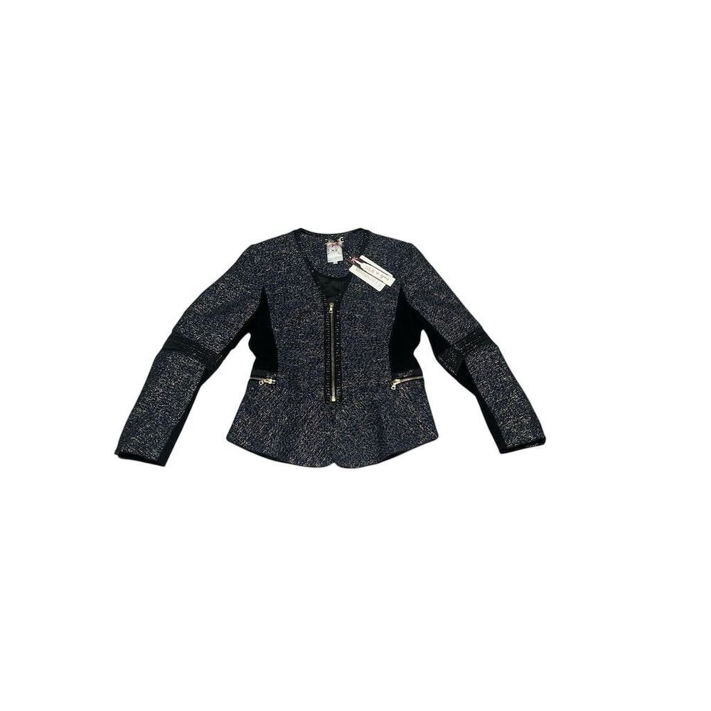 Yoana Baraschi Women's Peplum Zip Front Jacket Multicolor Size Medium